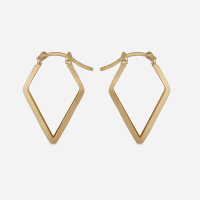 Flat Diamond Shape Hoop Earrings