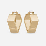 Flat diamond shape hoop earrings