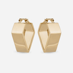 Flat Diamond Shape Hoop Earrings