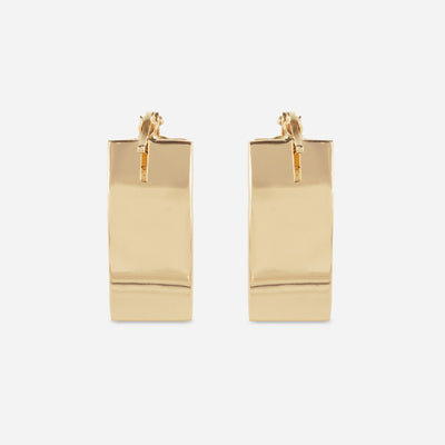 Flat Diamond Shape Hoop Earrings