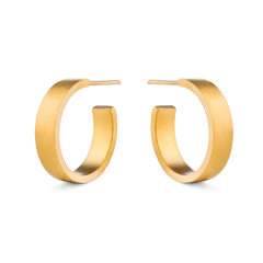 Flat Edge Hoop Earrings - Gold 18k