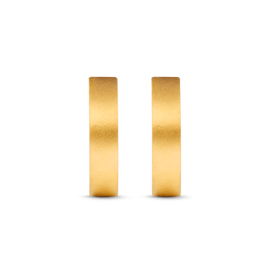 Flat Edge Hoop Earrings - Gold 24k