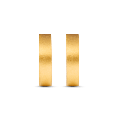 Flat Edge Hoop Earrings - Gold 18k