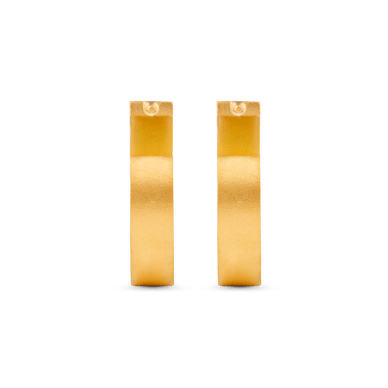 Flat Edge Hoop Earrings - Gold 24k