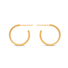 Flat Edge Hoop Earrings - Gold 18k