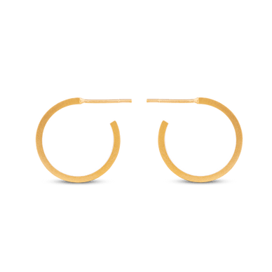 Flat Edge Hoop Earrings - Gold 24k