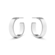 Flat Edge Hoop Earrings - Platinum
