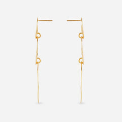 Hammered Gold Circle Drop Earrings
