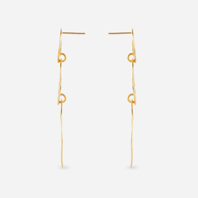 Hammered Gold Circle Drop Earrings