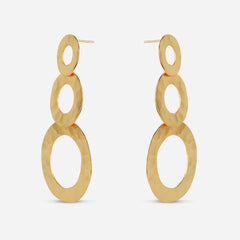 Hammered Gold Circle Drop Earrings