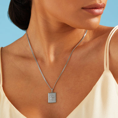 Hamsa Hand Pendant - Platinum