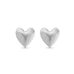 Heart Stud Earrings - Platinum