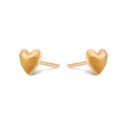 Heart Stud Earrings - Gold 24k