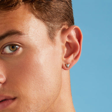 Heart Stud Earrings - Platinum