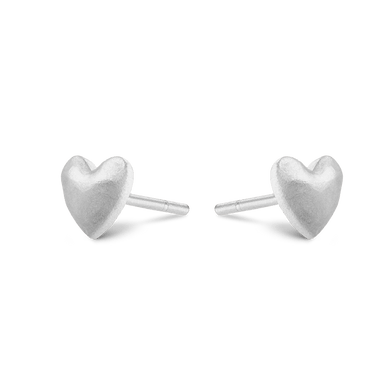 Heart Stud Earrings - Platinum