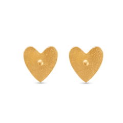 Heart Stud Earrings - Gold 24k