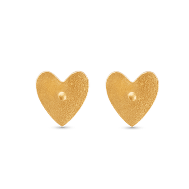 Heart Stud Earrings - Gold 24k