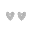 Heart Stud Earrings - Platinum