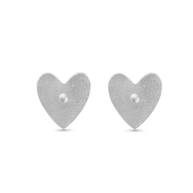 Heart Stud Earrings - Platinum