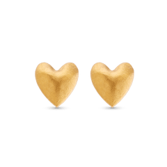 Heart Stud Earrings - Gold 24k