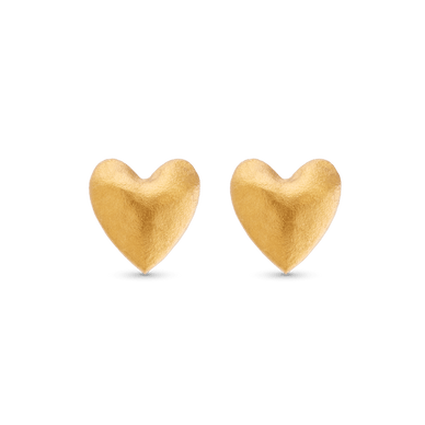 Heart Stud Earrings - Gold 24k