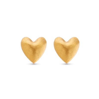 Heart Stud Earrings - Gold 24k