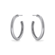 Large Dome Hoop Earrings - Silver