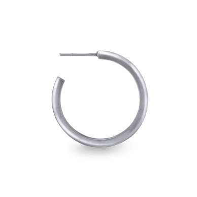 Large Dome Hoop Earrings - Silver