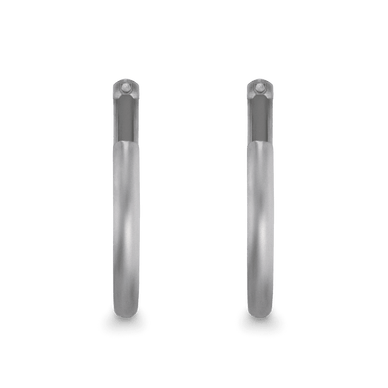 Large Dome Hoop Earrings - Silver