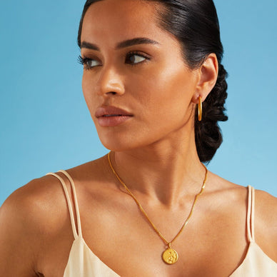 Large Dome Hoop Earrings - Gold 18k