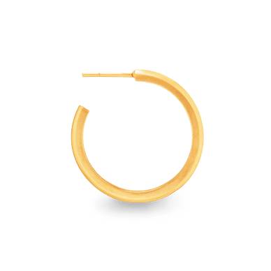 Large Dome Hoop Earrings - Gold 18k