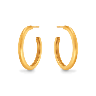 Large Dome Hoop Earrings - Gold 18k