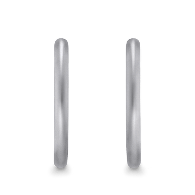 Large Dome Hoop Earrings - Silver