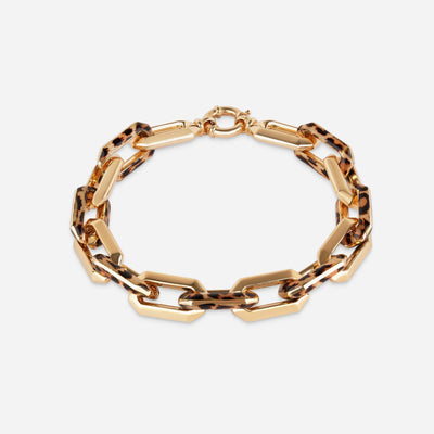 Leopard Link Statement Bracelet