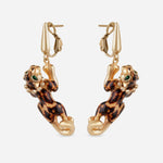 Leopard sculptural drop earrings