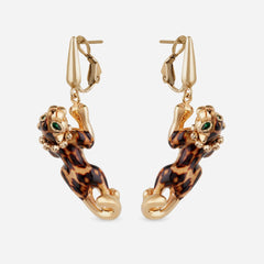 Leopard Sculptural Drop Earrings