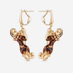 Leopard Sculptural Drop Earrings