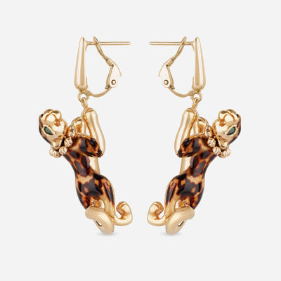 Leopard Sculptural Drop Earrings