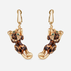 Leopard Sculptural Drop Earrings
