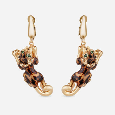 Leopard Sculptural Drop Earrings