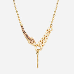 Leopard Tassel Bead Chain Necklace