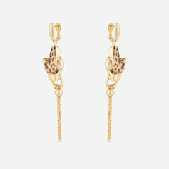 Leopard Tassel Statement Drop Earrings