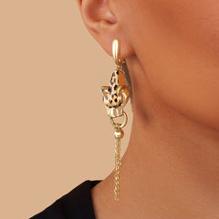 Leopard Tassel Statement Drop Earrings