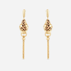Leopard Tassel Statement Drop Earrings