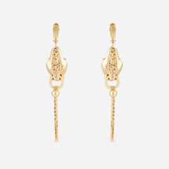 Leopard Tassel Statement Drop Earrings