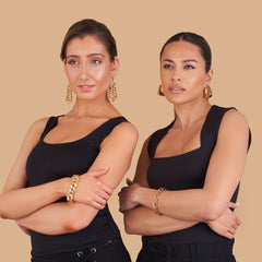 Leopard Trim Bell Hoop Earrings