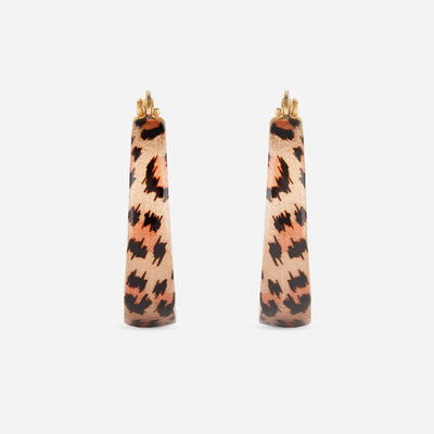 Leopard Trim Statement Hoop Earrings