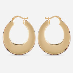 Leopard Trim Statement Hoop Earrings