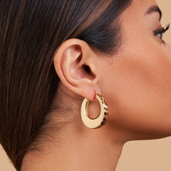 Leopard Trim Statement Hoop Earrings