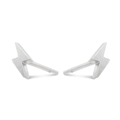 Lightning Bolt Stud Earrings - Silver